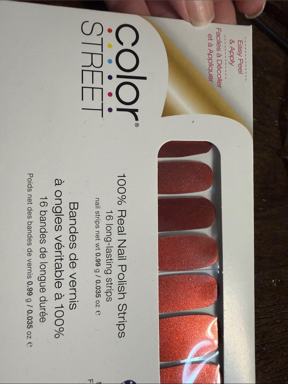 Color Street Metallic Copper Red Nail Strips- Prey-munition
